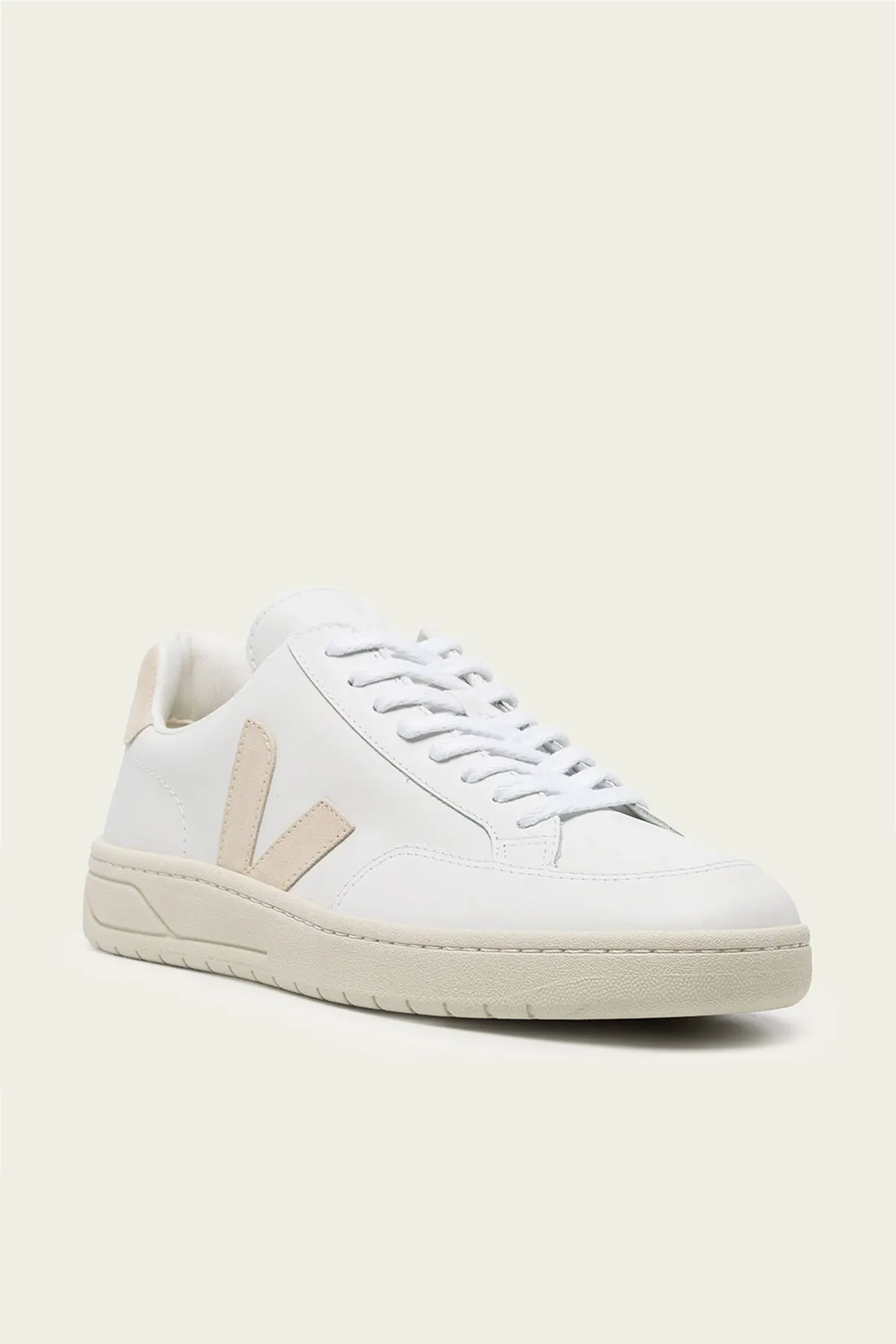 V-12 Leather Sneaker in White Sable