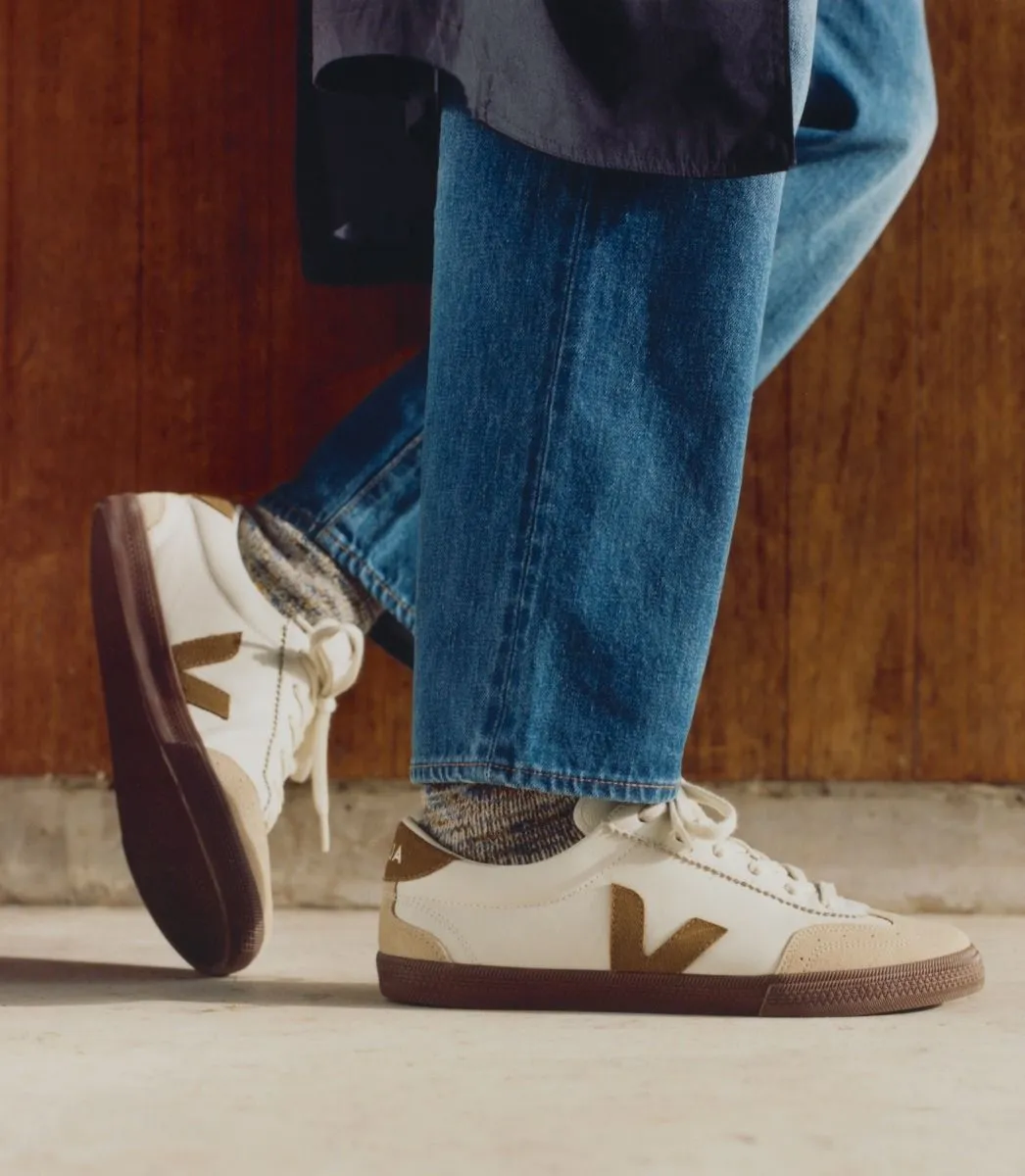 VEJA - Volley Leather Sneaker - White Tent Bark