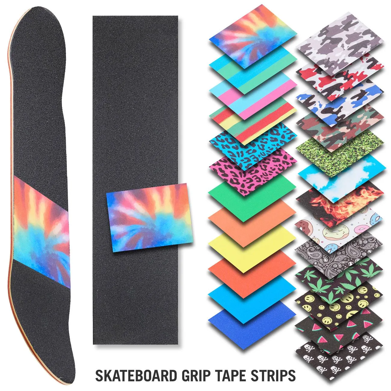 Venom Skateboards Grip Tape Strip With Full Sheet of Black Grip 33" x 9"