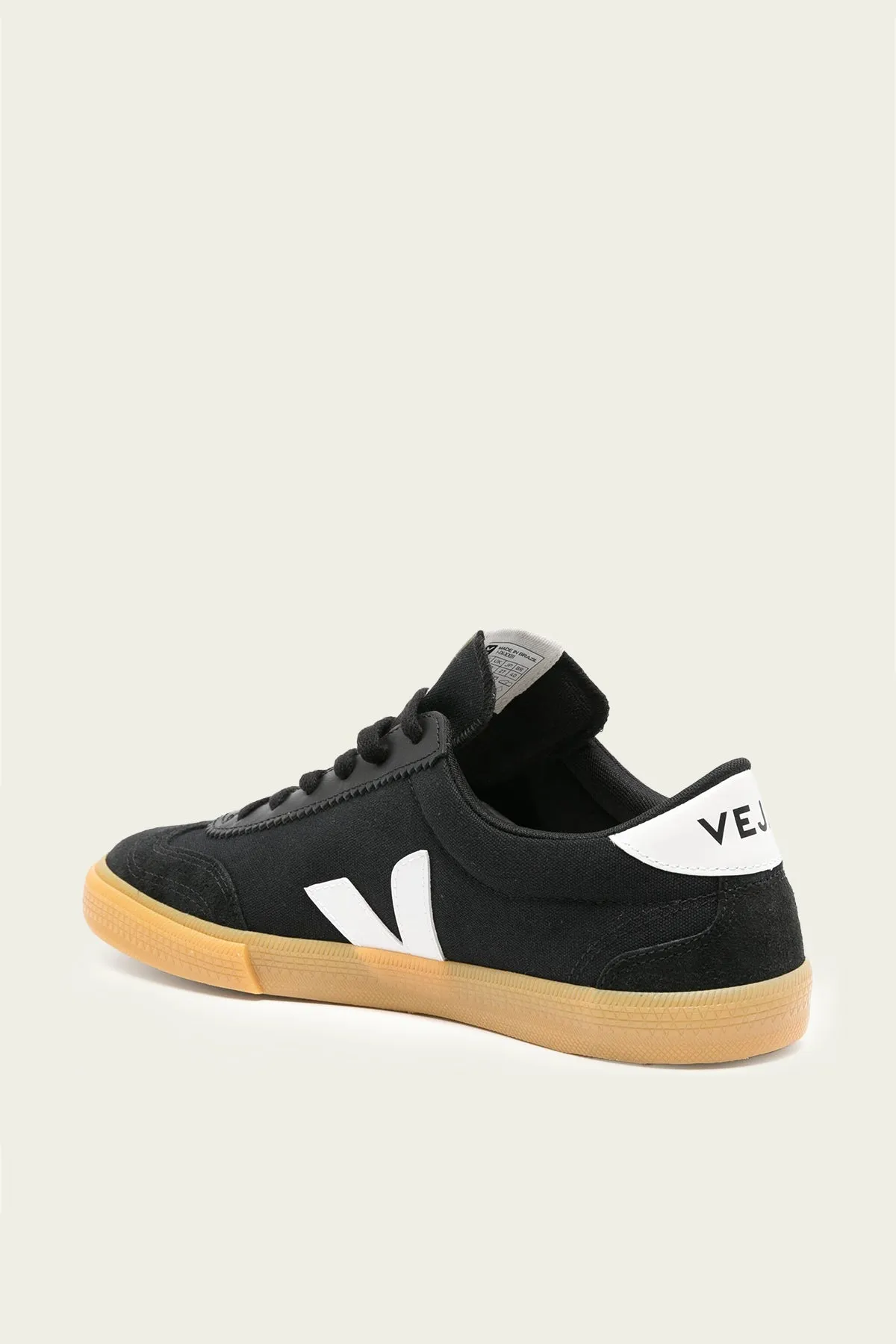 Volley Canvas Men Sneaker in Black White Natural