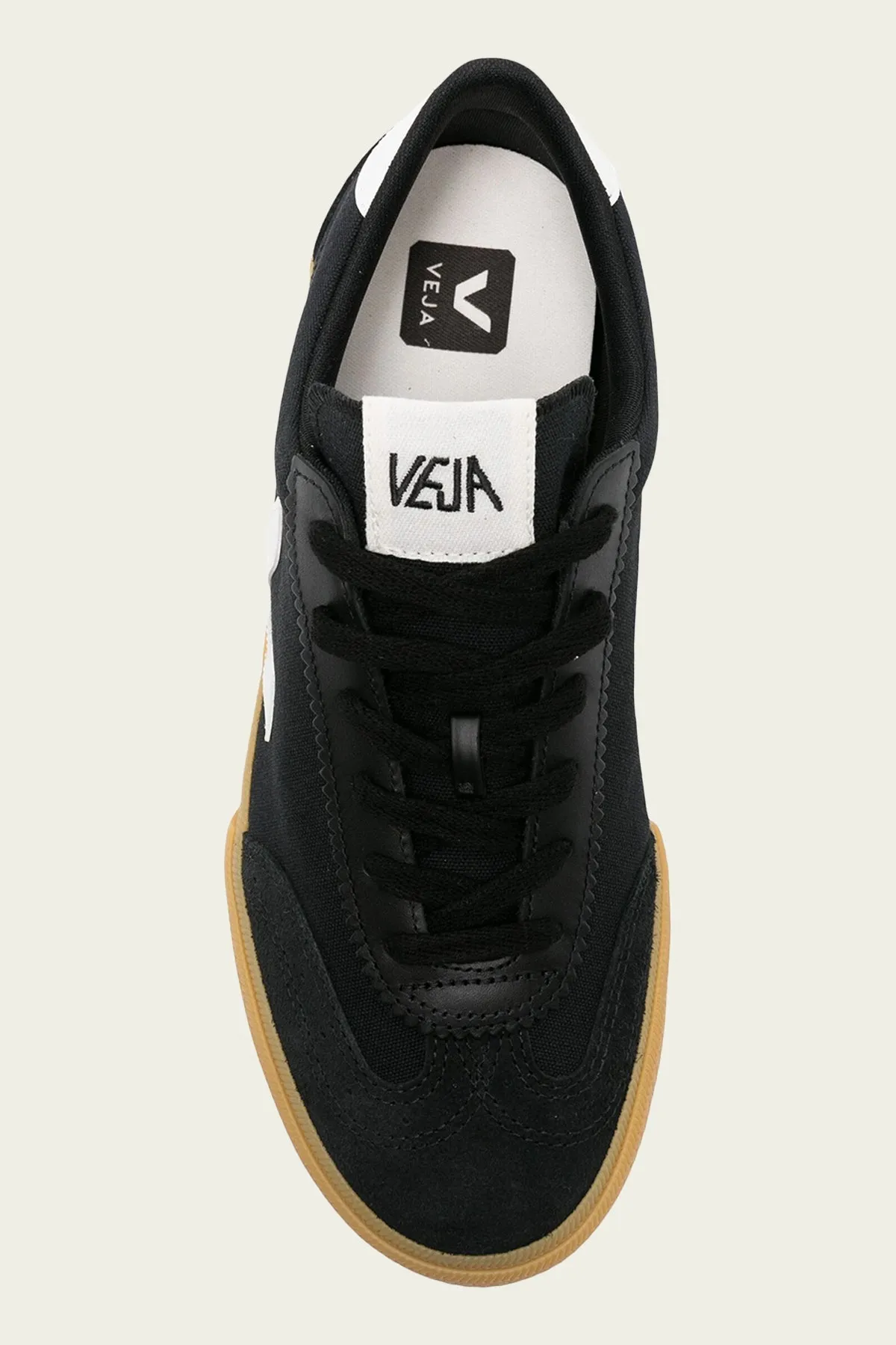 Volley Canvas Men Sneaker in Black White Natural