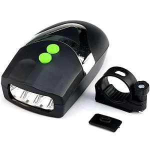 Wavva LED Light Orange Bicycle Bike Accessories Adjustable Safety Warning Loud Horn Black (3 Modes)