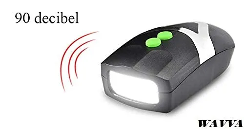 Wavva LED Light Orange Bicycle Bike Accessories Adjustable Safety Warning Loud Horn Black (3 Modes)