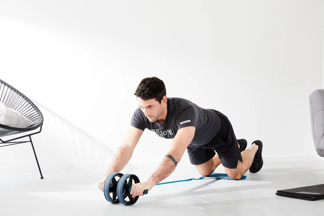 Weight Training Ab Wheel With or Without Elastic Band Support