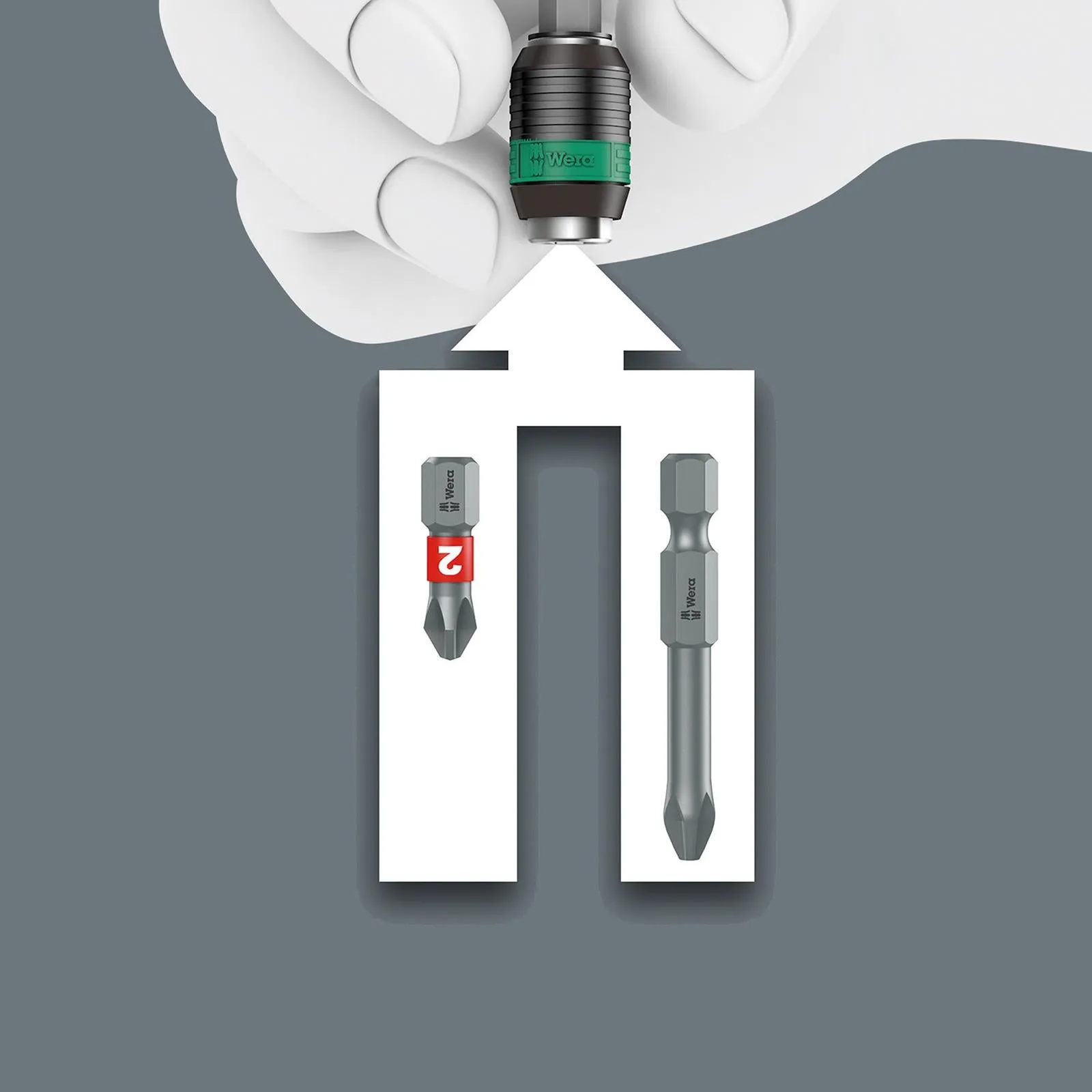 Wera Bit Holder Rapidaptor Free Running for Torque Screwdrivers with Pistol Handle 899/4/1 F