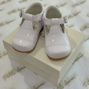 White Patent T-Bar Shoes