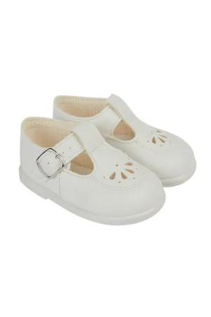 White Petal Punch Hard Sole Shoes