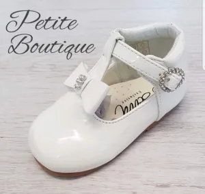 White T-bar shoes