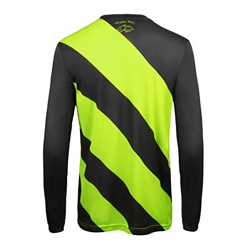 Wisdom Leaves Men's Mountain Bike Jersey Long Sleeve BMX Downhill Cycling Shirts Moisture-Wicking Sportswear T-Shirt