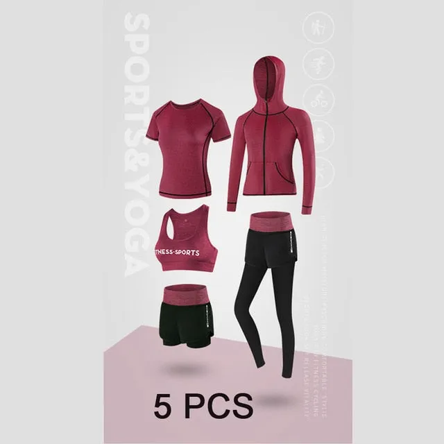 Women Jogging Sets Sports Suit Yoga Wear Gym Fitness Clothing for Woman Outdoor Running Training Workout Quick Dry