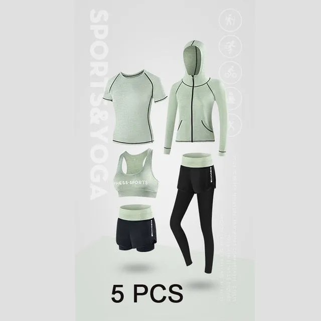 Women Jogging Sets Sports Suit Yoga Wear Gym Fitness Clothing for Woman Outdoor Running Training Workout Quick Dry