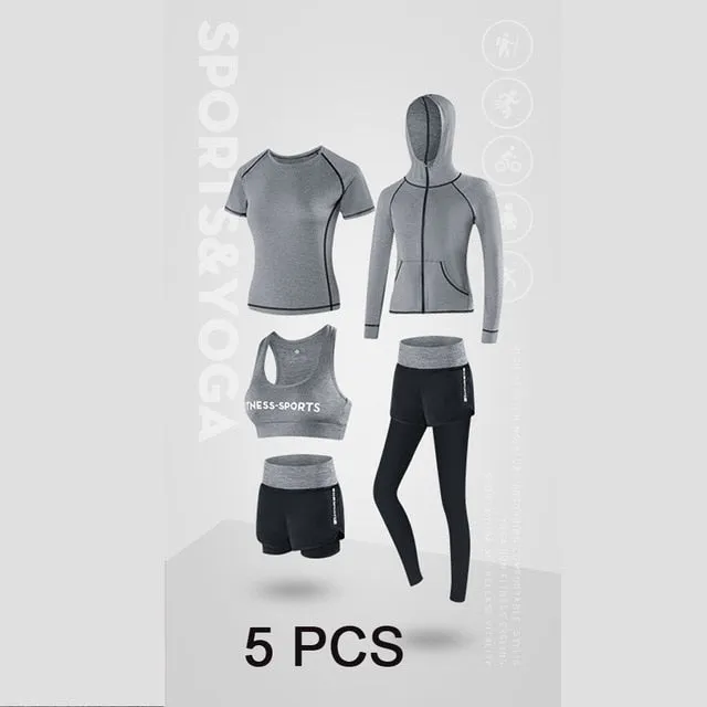 Women Jogging Sets Sports Suit Yoga Wear Gym Fitness Clothing for Woman Outdoor Running Training Workout Quick Dry