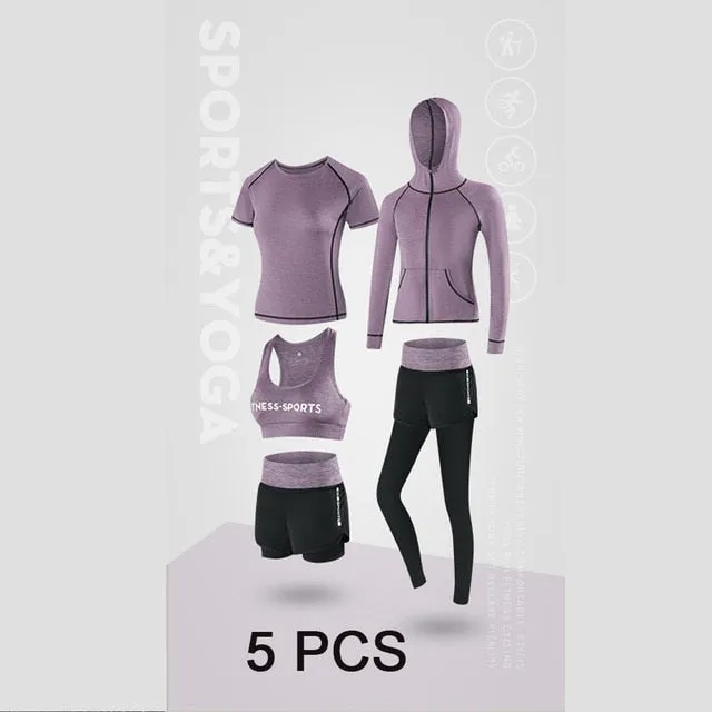 Women Jogging Sets Sports Suit Yoga Wear Gym Fitness Clothing for Woman Outdoor Running Training Workout Quick Dry