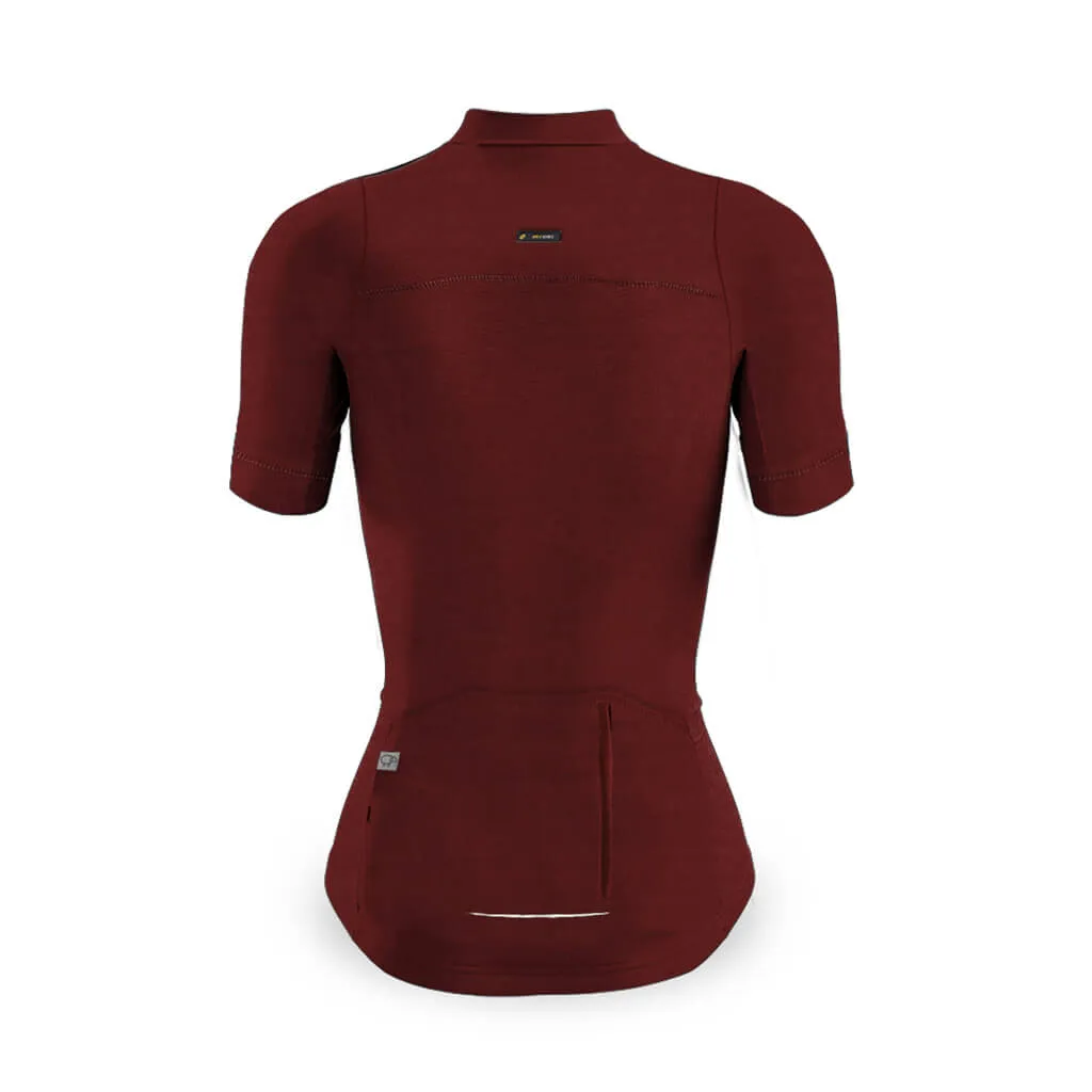 Women's Pecora Merino Cycling Jersey (Bloodstone)