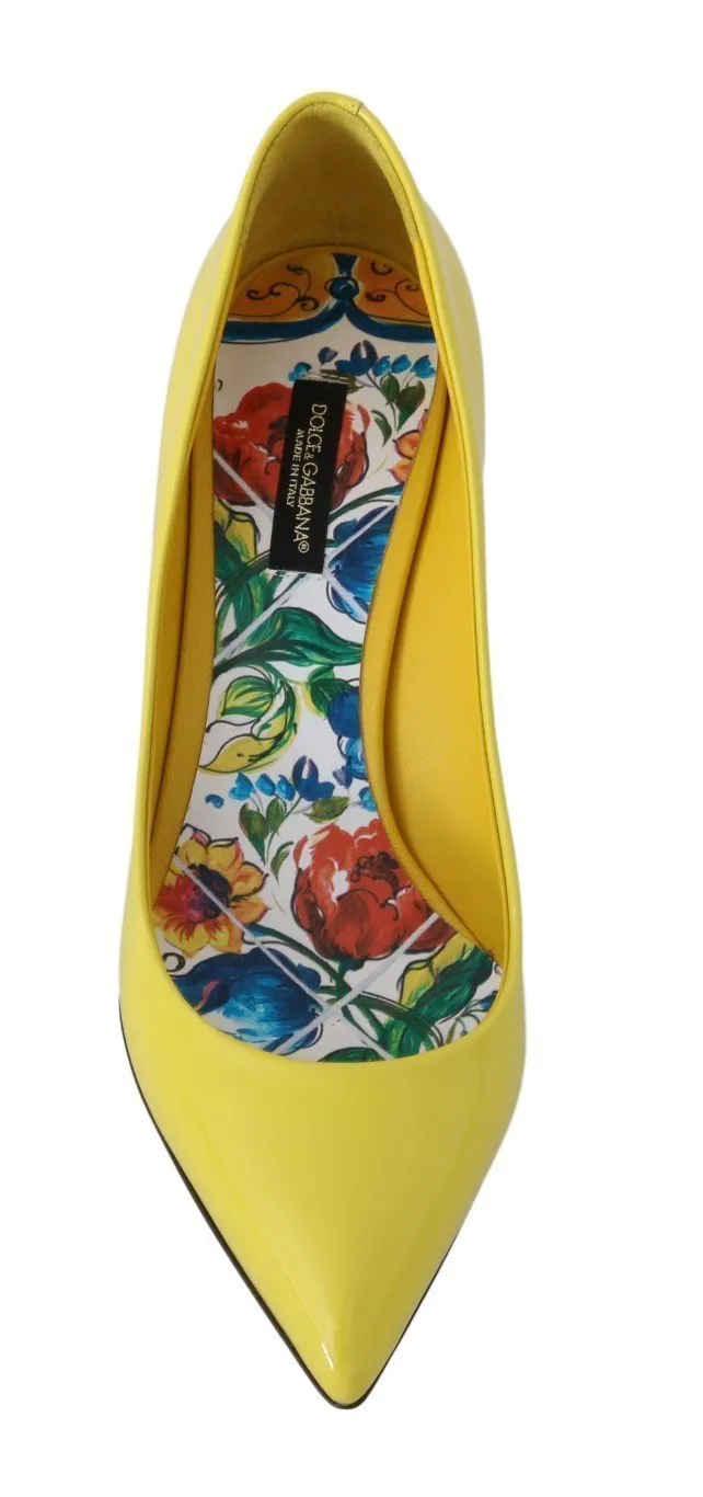 Yellow Patent Leather Pumps