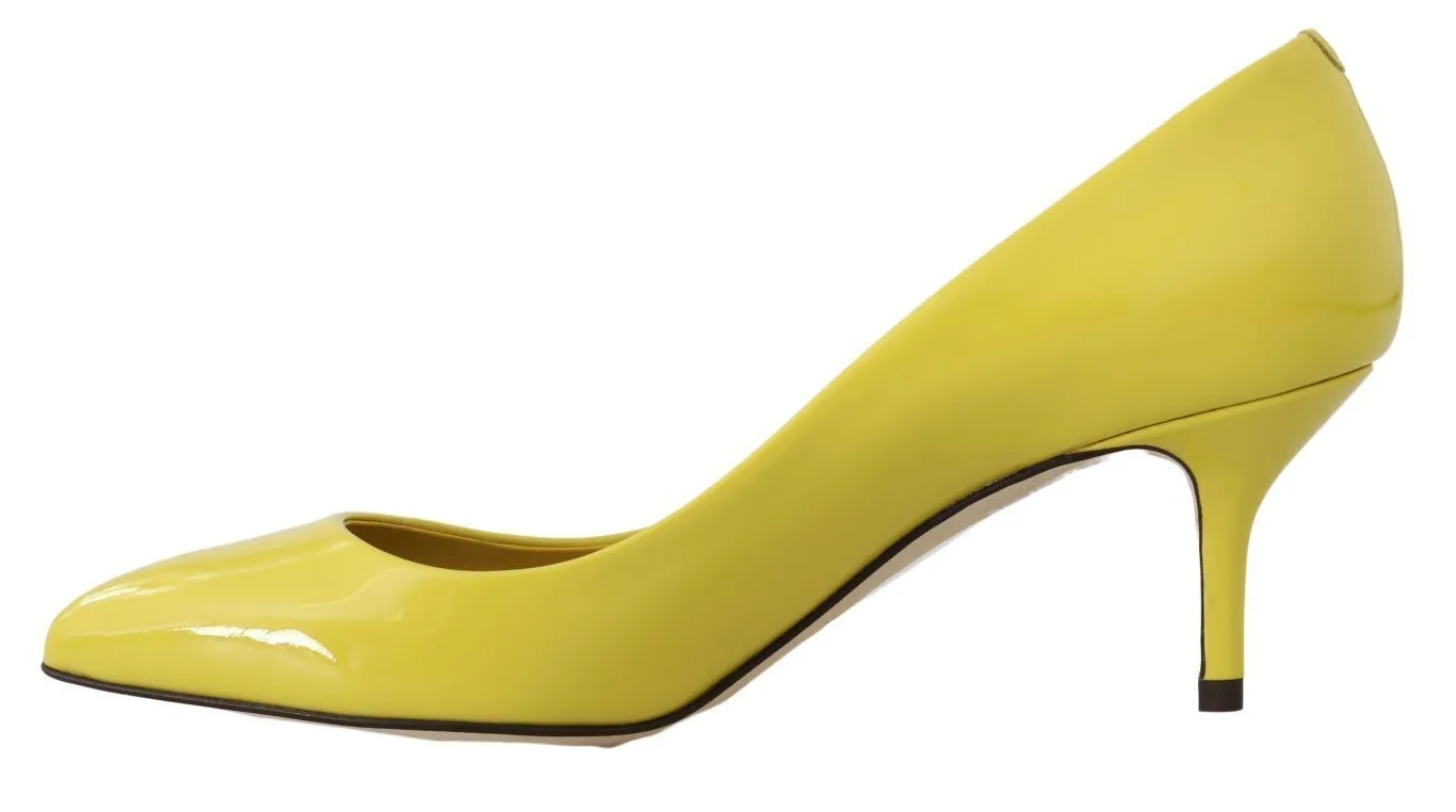 Yellow Patent Leather Pumps