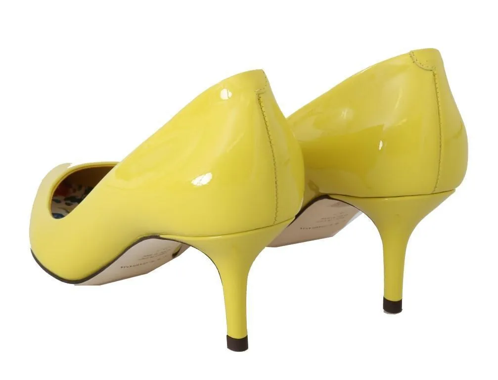 Yellow Patent Leather Pumps