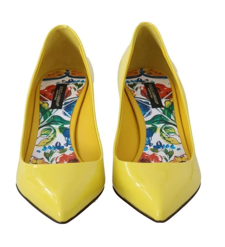 Yellow Patent Leather Pumps