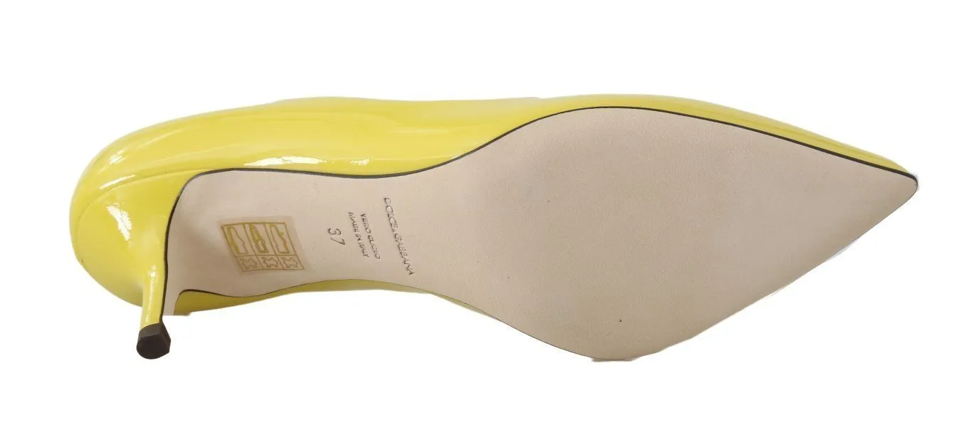 Yellow Patent Leather Pumps