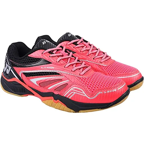 Yonex C-Ace Coral Red and Black Non Marking Light Badminton Shoes (9 UK)