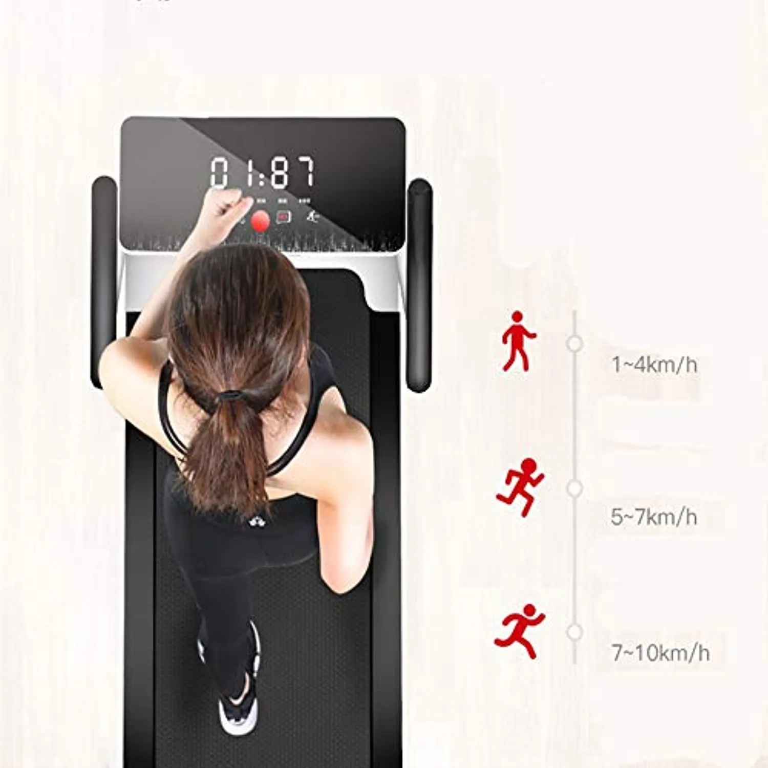 Zzfni Treadmill Small Treadmill for Household Use, Support for Variable Speed Running Mute Indoor, Multifunctional Mini Folding Walking Machine Foldable Treadmill